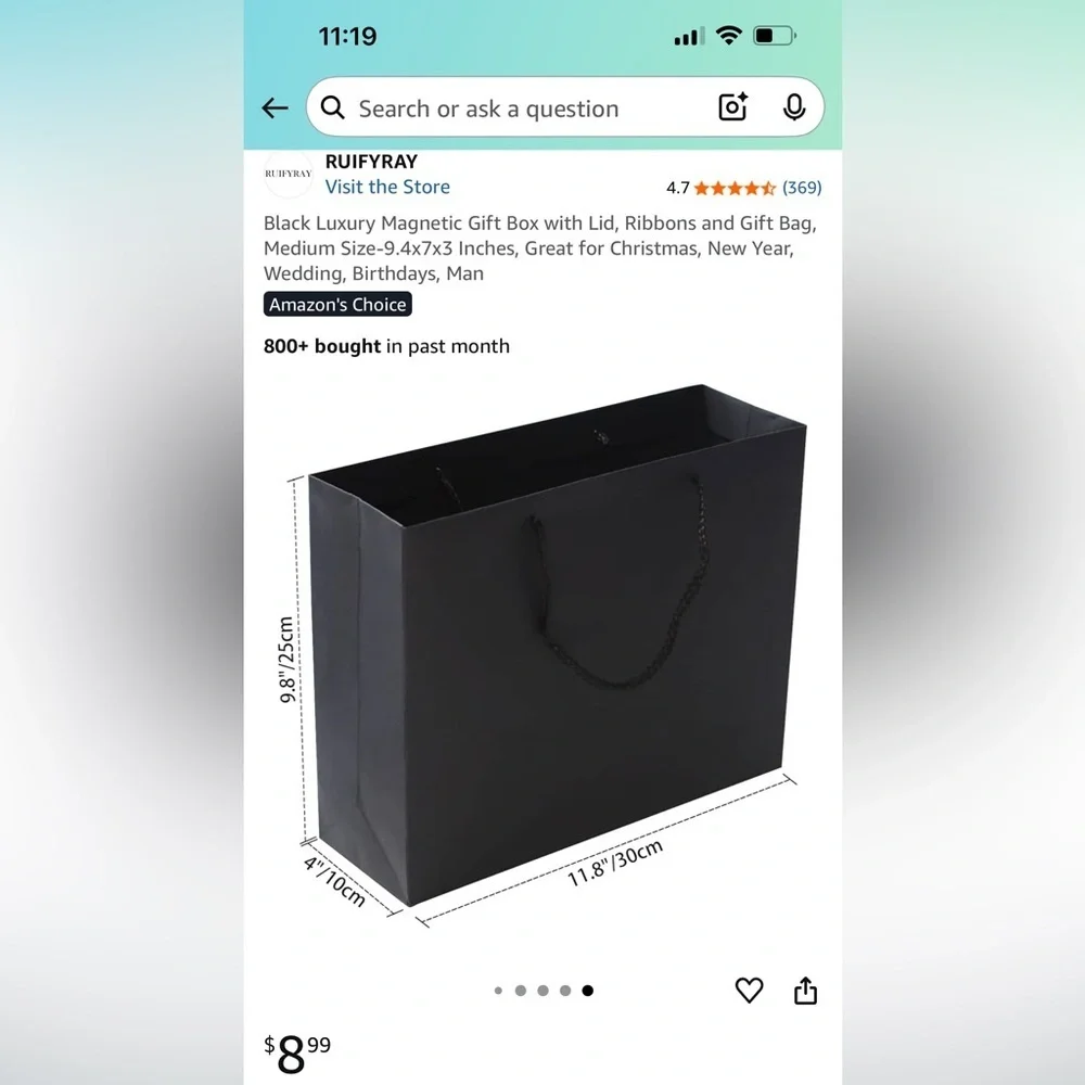 🆕 SET OF 5 - Elegant Black Gift Wrap Set
